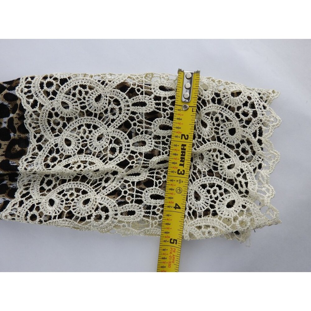 Vintage Passion Concept Leopard Lace Boho Tunic Top Womens Sz M Y2K - Picture 7 of 12